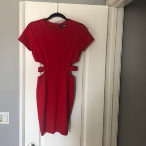 Lulu’s “feeling the heat red cutout bodycon dress”